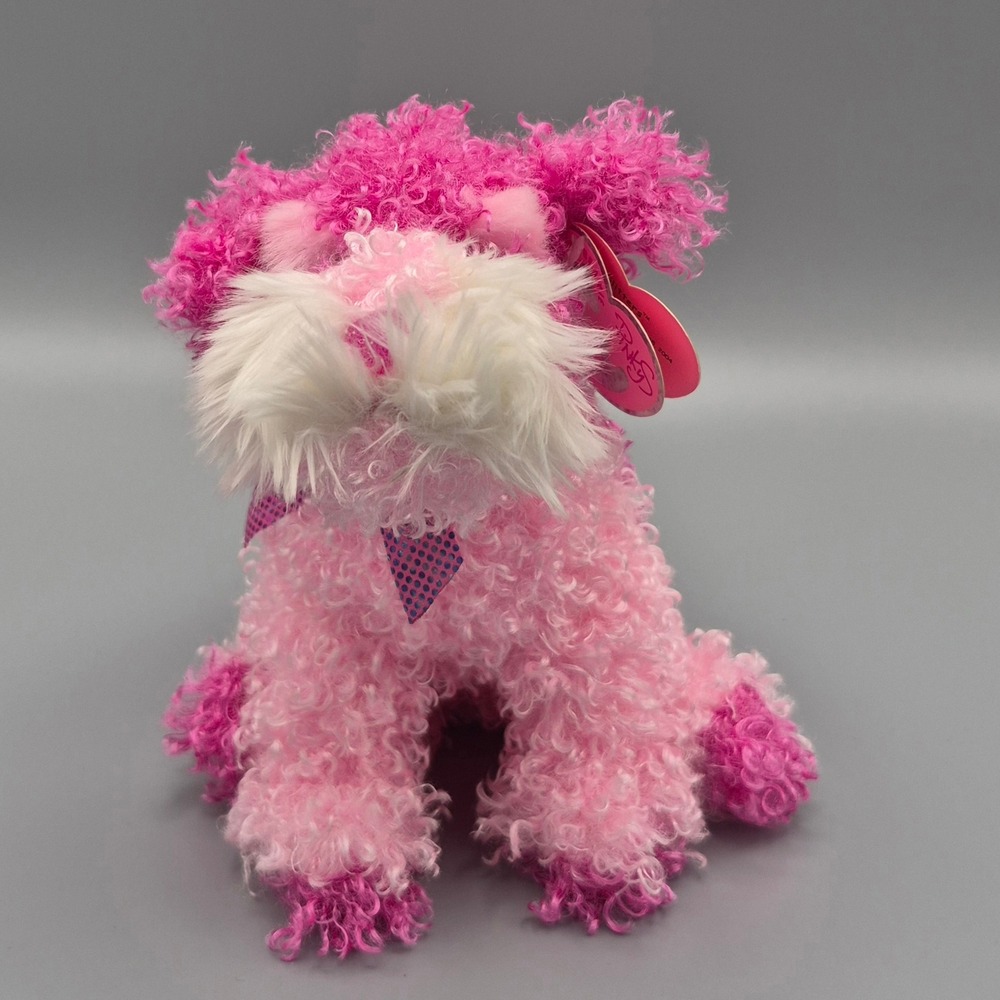 Ty Pinkys Beanie Babies Glitters the Dog Pink Schnauzer Plush 2004 NWT 40207